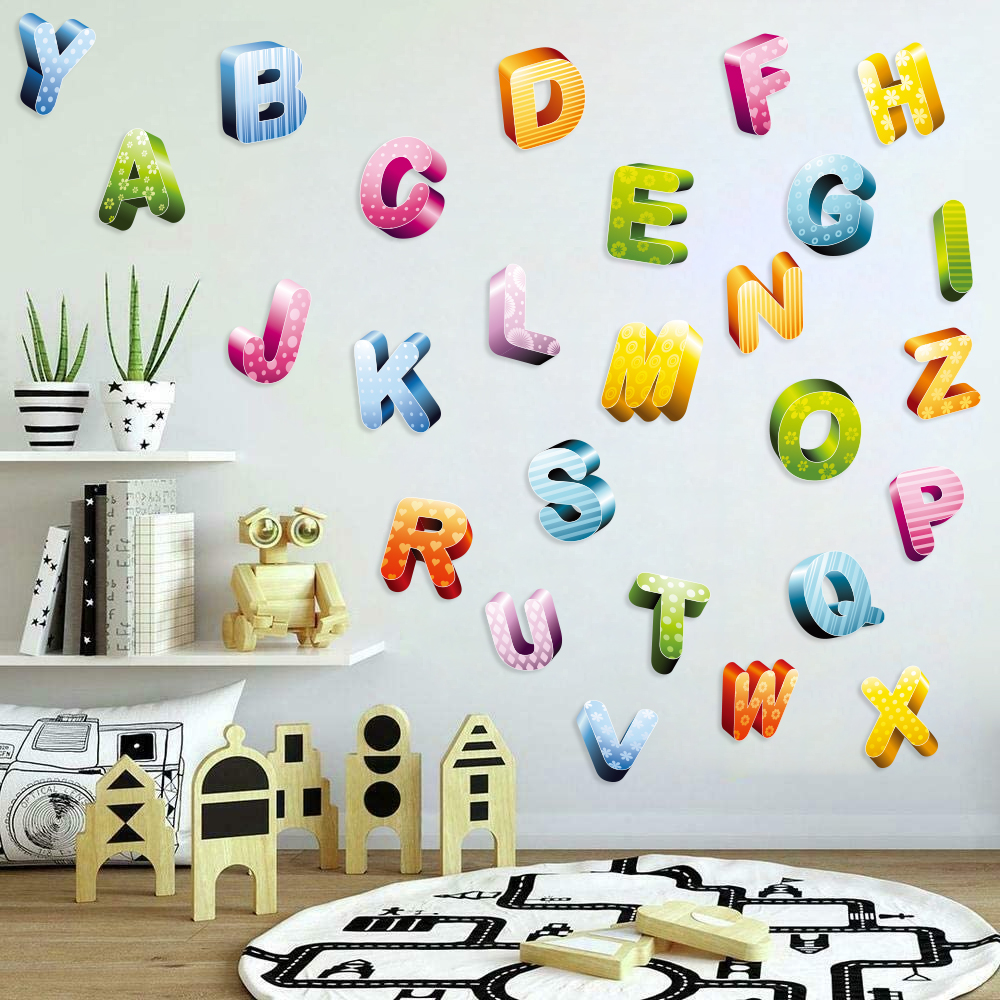 Dinosaurs Alphabet ABC Wall Decals Educational Stickers Nursery