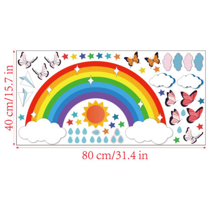 Rainbow Wall Decals Boho Large Rainbow Wall Sticker Decor for Girls Bedroom Kids Room Daycare Classroom Playroom - Image 6